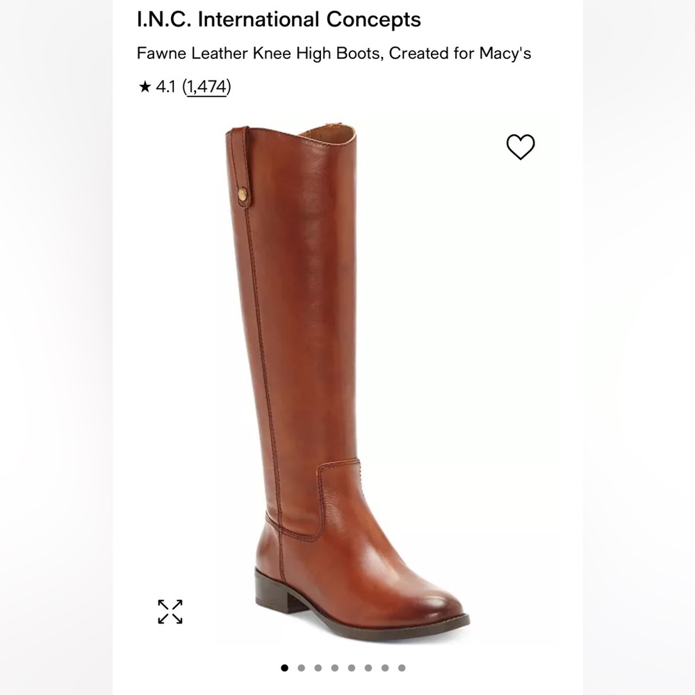 I.N.C. International Concepts
Fawne Wide-Calf Leather Knee High Boots -6.5